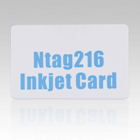 13.56 MHZ RFID NFC NTAG216 jet d'encre blanc PVC carte
